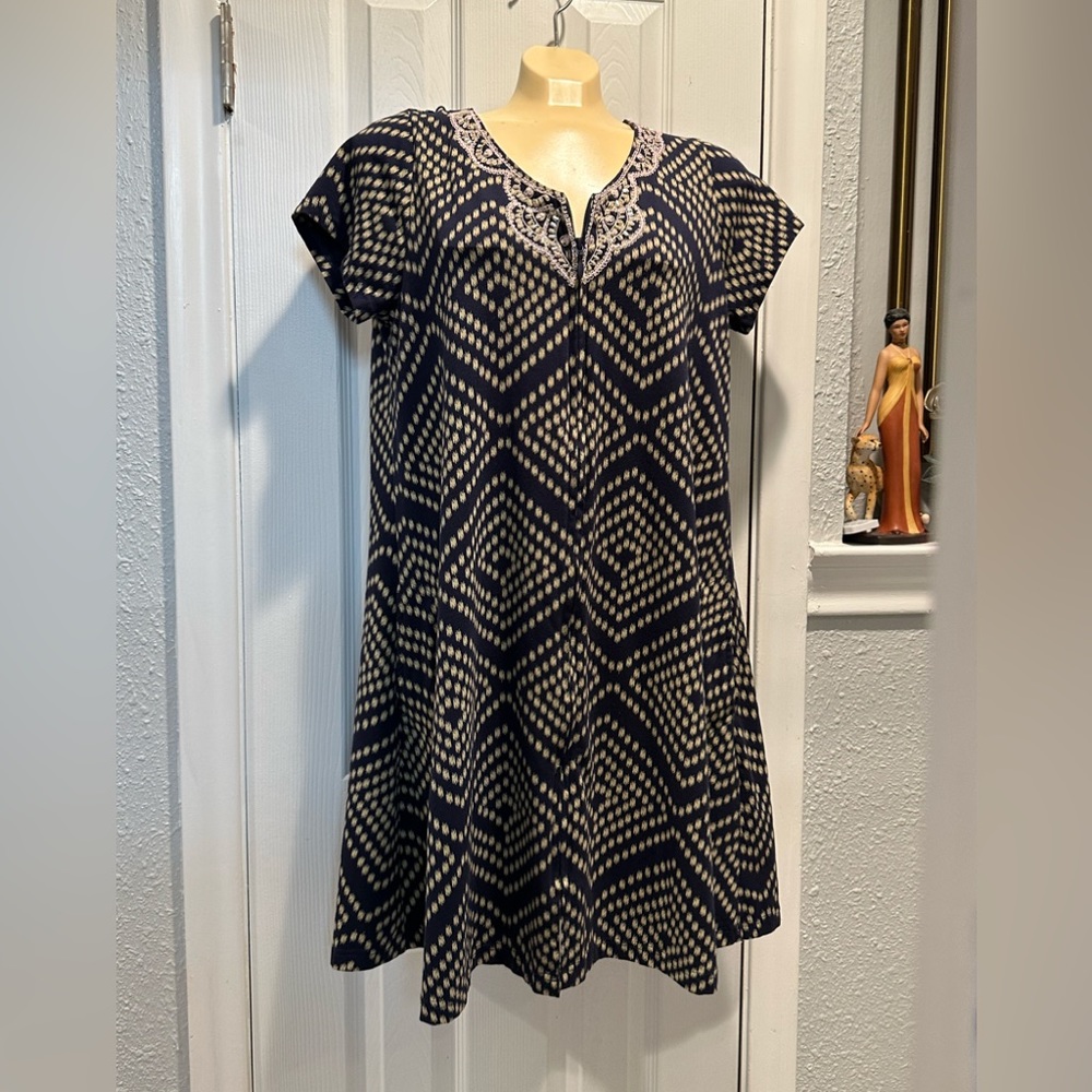 Kate Landry casual Dresses Zip Front Dress peacoat print size M
